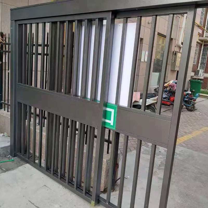 学校别墅遥控收缩门  黑色铝合金伸缩门 小区无轨智能电动平移门