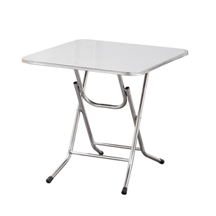 不锈钢方桌子折叠餐桌家用简易饭桌港风烧烤茶餐厅甜品小吃店圆桌