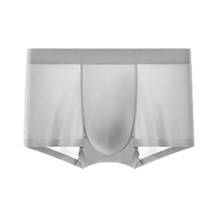男士透明内裤冰丝男生全透无裆超薄款性感透气隐形四角短裤衩男款