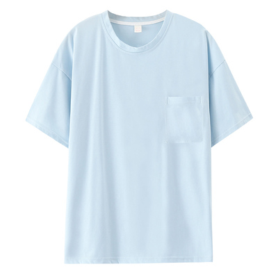 纯棉睡衣女单件圆领上衣