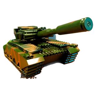 小鹿24k纯金属工艺品子弹壳坦克模型军迷纪念品摆件装甲车装饰品