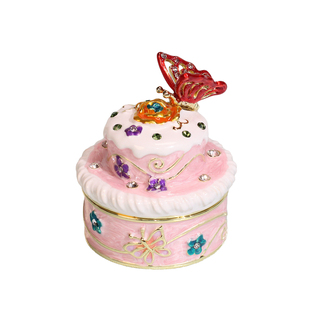 轻奢珐琅彩摆件首饰盒生日蛋糕创意戒指耳钉饰品收纳盒生日礼物