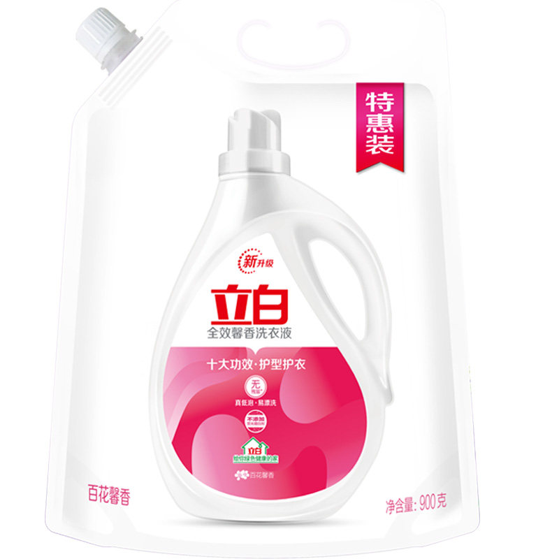 立白洗衣液百花全效馨香500g持久留香洗衣服家庭用实惠装袋装整箱