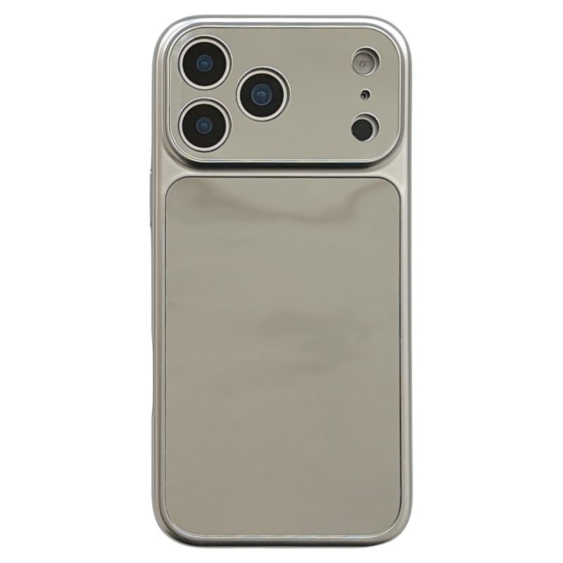 jze 简约高级感网红补妆镜适用苹果17ProMax手机壳iphone15新款16pro女款13电镀银边15pro超好看14防摔手机套