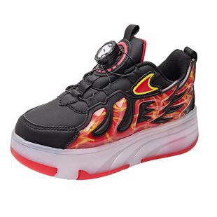 四轮暴走鞋女童滑轮鞋亮灯鞋秋冬中大童溜冰鞋儿童加绒轮滑鞋男童