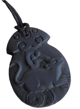 真黑檀木12生肖挂件生肖鼠兔