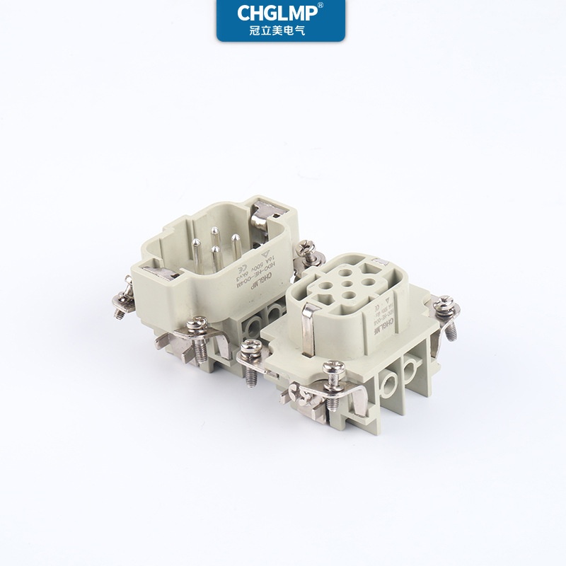 重载连接器航空插头HE-04M/F公母芯热流道矩形工业插头插座16A