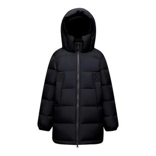 雪中飞2026春新款男女童中长款保暖羽绒服咖色活力运动连帽