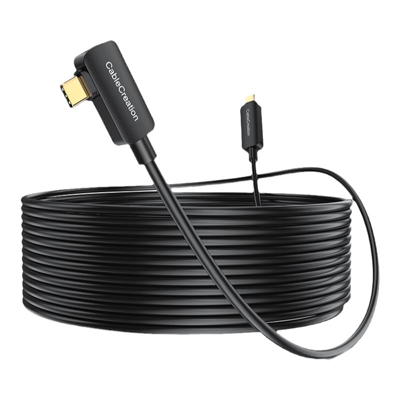 双type-c光纤USB3.1gen2数据线Oculus眼镜quest2连接Link高速VR弯头piconeo3串联线10Gbps电脑Glass头盔steam