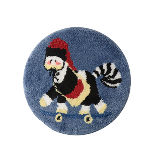 oakliving卡通小马簇绒坐垫圆形椅垫可爱家居装饰垫防凉屁股垫