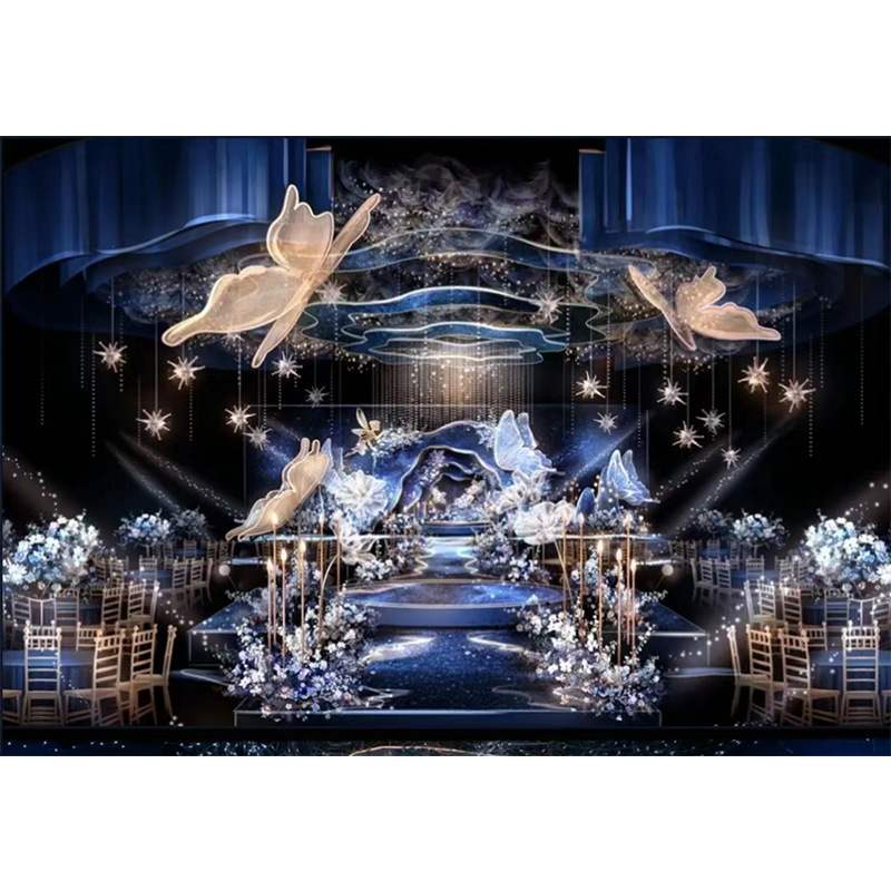 婚庆道具布置发光蝴蝶翅膀舞台装饰吊顶挂件场地布置摆件婚礼路引