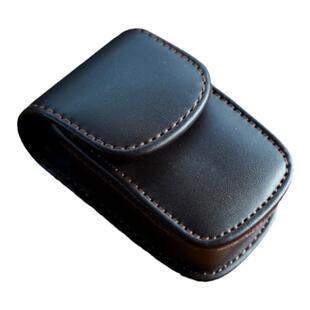 真皮牛皮老花折叠眼镜盒 挂腰车匙钥匙包穿皮带皮质 老光镜收纳盒