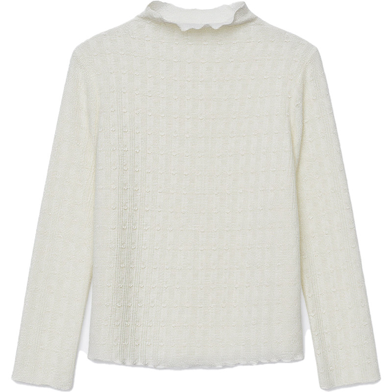 DM100大码百分百女微胖mm冬季甜美爱心半高领修身打底磨毛蕾丝衫