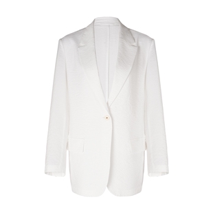 LYNEE 皱感干丝西装 桑蚕丝混纺 清透感简约薄款通勤外套