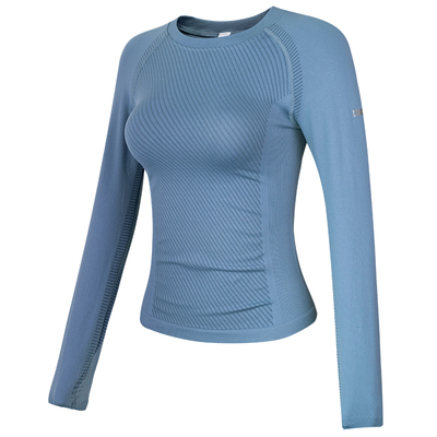 健身女孩无缝速干紧身瑜伽长袖新