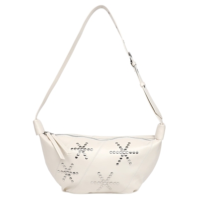 月芽儿2025新款时尚百搭铆钉包水饺包女元宝包手提包单肩斜挎包女