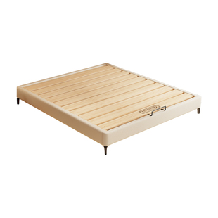 纯实木无床头床互不干扰榫卯静音榻榻米齐边可任意定制排骨架床架