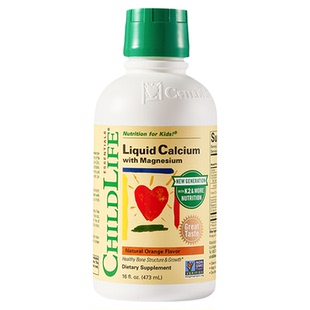 【自营】ChildLife童年时光钙镁锌儿童液体钙大白瓶婴儿补钙K2