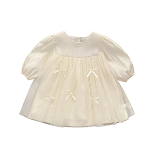 一岁女宝宝公主裙周岁生日礼服春秋长袖连衣裙小童裙子洋气纱裙
