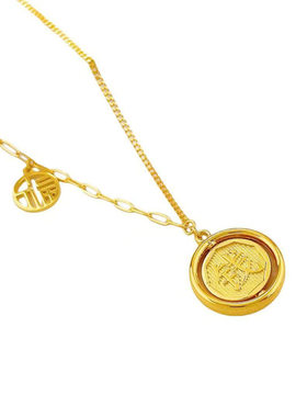 古法沙金项链吊坠新中式猫眼流苏