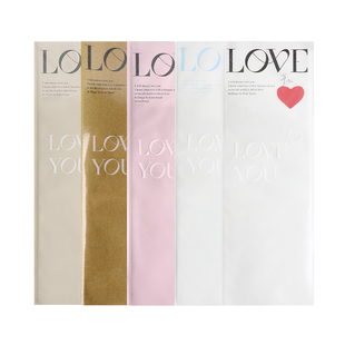 透明防水英文多支袋鲜花包花袋牛皮纸单支花束包装袋花艺diy材料