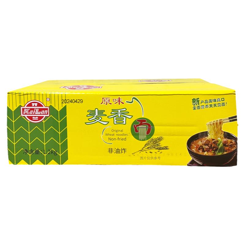 广东开兰全麦香面好吃爽滑面条面线面饼泡面状非油炸不易糊方便面