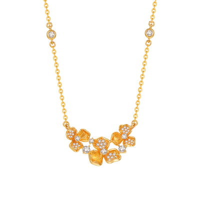 明牌珠宝5G黄金鸢尾花项链