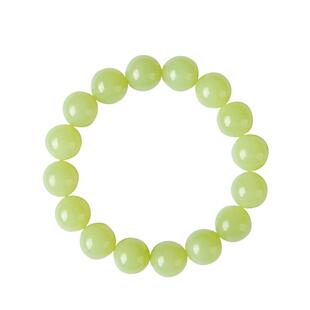 新疆和田玉若羌青黄口料手链玉石圆珠单圈手饰黄玉手串串珠男女