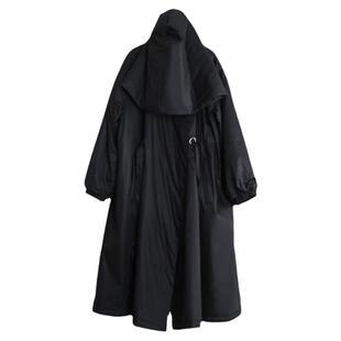 兮风大码棉服大气势黑色夹棉大衣女秋冬加厚仿羊羔绒保暖长款外套
