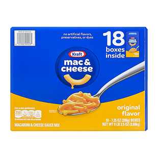 美国直邮 Kraft Mac卡夫奶酪芝士通心粉 儿童意大利面18盒 3.69kg