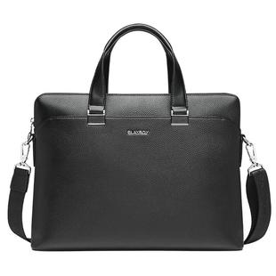 花花公子公文包男士真皮单肩斜挎包手提包男款出差商务文件电脑包