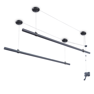 单杆手摇晾衣架升降阳台单排晾衣杆单根式手动晒衣架单杠凉衣架子