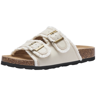 热风勃肯拖鞋女2026年春季新款厚底休闲一字拖百搭凉拖外穿凉鞋子