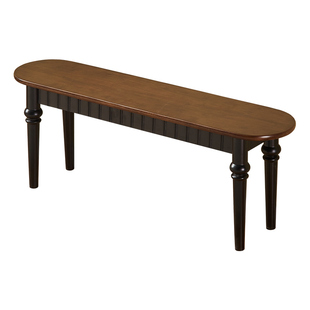 法式实木长条凳复古美式餐厅长凳椅子家用卧室床尾凳客厅换鞋凳