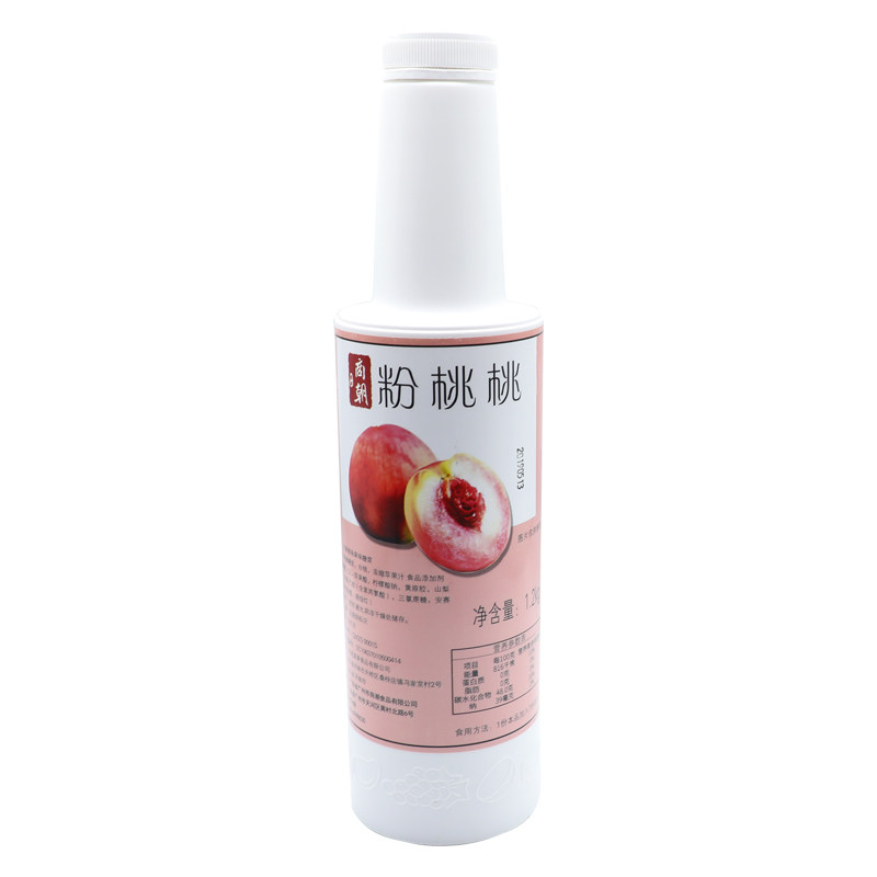 商朝桃果汁水蜜桃汁含果肉奶茶原料浓缩汁粉桃桃水果茶