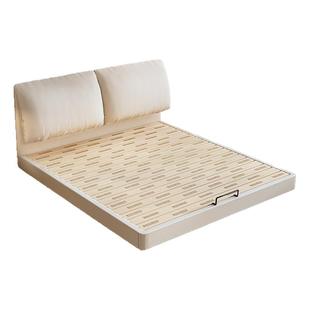 全实木大象耳朵软包悬浮床小户型薄床头奶油风主卧大床可定制尺寸