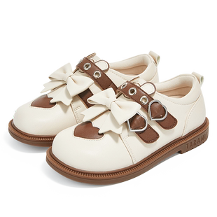 泰兰尼斯meta春秋季新款女童公主皮鞋洋气复古时装鞋软底演出单鞋