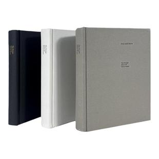 英文黑白灰风格简约布面纹仿真书本样板房家居客厅书房摆件装饰书