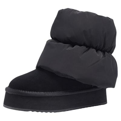 骆驼女鞋2025冬季新款雪地靴短靴毛拖棉靴加绒加厚保暖棉鞋毛毛鞋