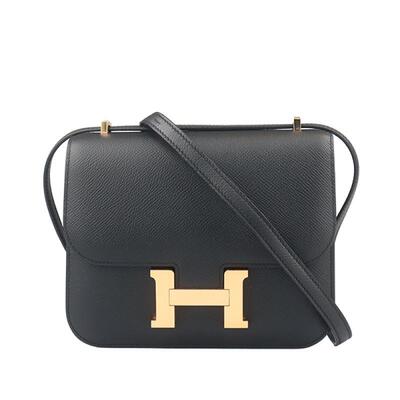 9新HERMES爱马仕CONSTANCE黑色EPSOM皮迷你斜挎二手奢侈品包包