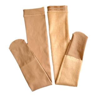 加绒秋冬高筒袜黑色袜口硅胶防下滑半截袜肤加长大码时尚长筒袜女