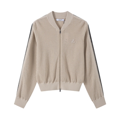 LILY女装老钱风开衫棒球外套