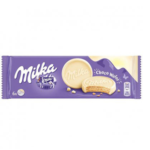 现货荷兰进口德国MILKA妙卡奶油白巧克力夹心威化饼干6块装180g