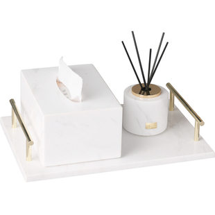 卫生间纸巾盒托盘套装轻奢高档 样板间浴室洗手台创意摆件 抽纸盒