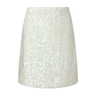 首降3折|歌莉娅冬季新品丝绒绣珠片A型半裙1ECR2D06A