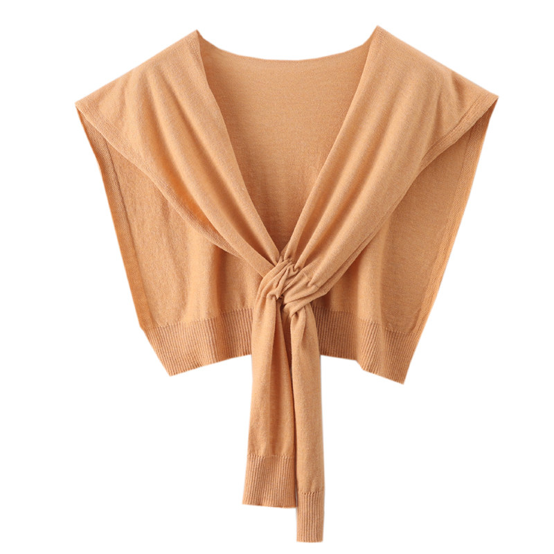 JYJ9025春秋女士慵懒风针织精纺毛披肩百搭时尚保暖护颈外搭坎肩