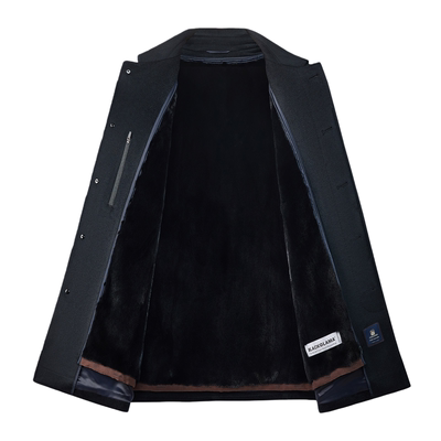 宝嘉美水貂内胆山羊绒大衣男外套