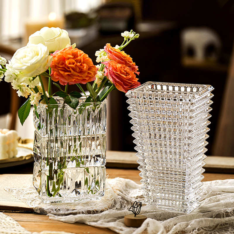 高级感轻奢花瓶摆件玻璃透明插花水养水培鲜花玫瑰百合客厅ins风