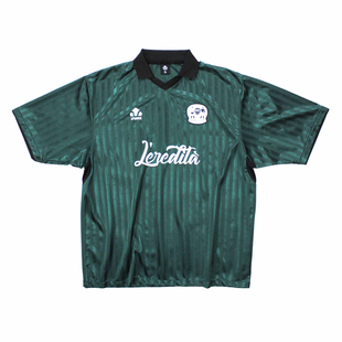 十贰码Leredita X UPGRADE联名款 亲子款墨绿竖条纹针织复古球衣