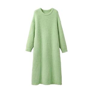 安之伴睡裙女秋冬加厚半边绒休闲甜美加绒珊瑚绒保暖长款睡衣宽松